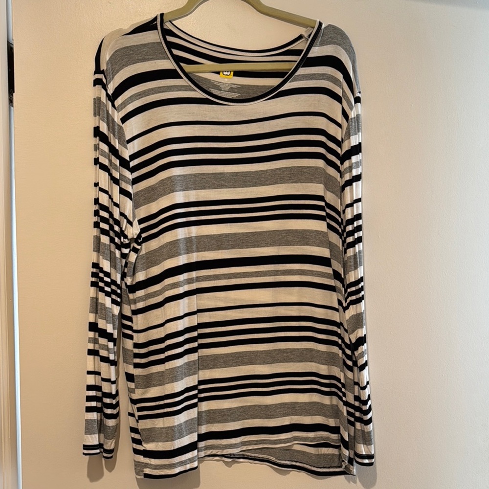 Striped Black and White Women's Top
